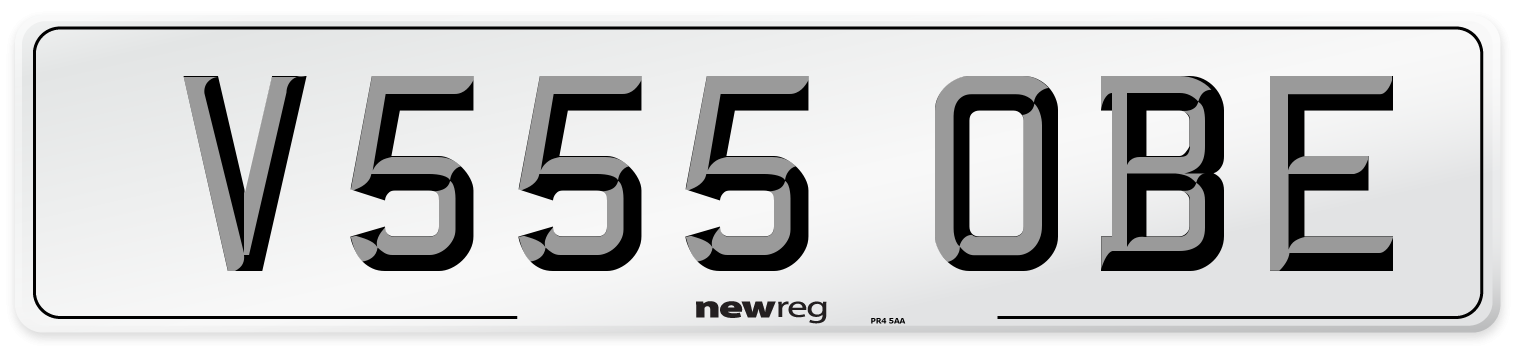 V555 OBE Number Plate from New Reg